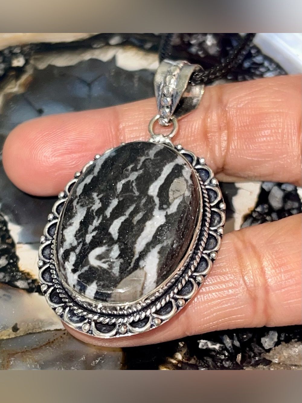 White Buffalo Turquoise Pendant 2 1/2”